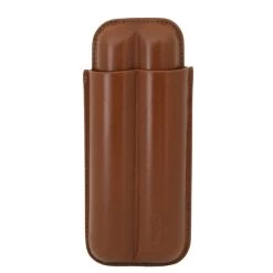 Zigarrenetui Braun 2er, Leder, 17cm, Ring 45