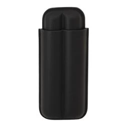 Zigarrenetui Schwarz 2er, Leder, 16cm, Ring 45