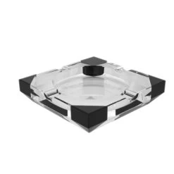 Zigarrenaschenbecher Kristall 4 Abl.,schwarz/klar, 15x15x4cm -Vape Verkauf zigarrenaschenbecher 4er kristall3