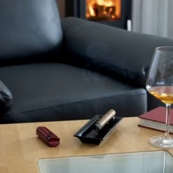 Zigarrenascher Keramik 1 Ablagen, Schwarz Matt 17x7,3x1,5cm -Vape Verkauf zigarrenascher keramik schwarz 1 ablage matt eckig4