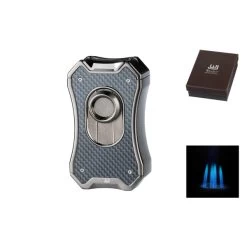 Premium Feuerzeug 4xJet Anthrazit/Carbon